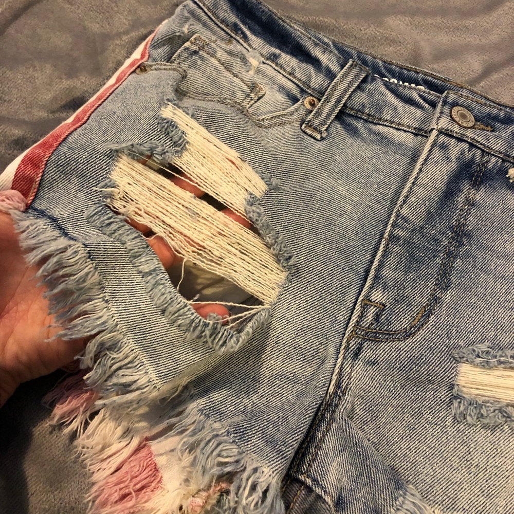 💥NEW Mossimo HighRise Shorts with flag distressed - Picture 3 of 4